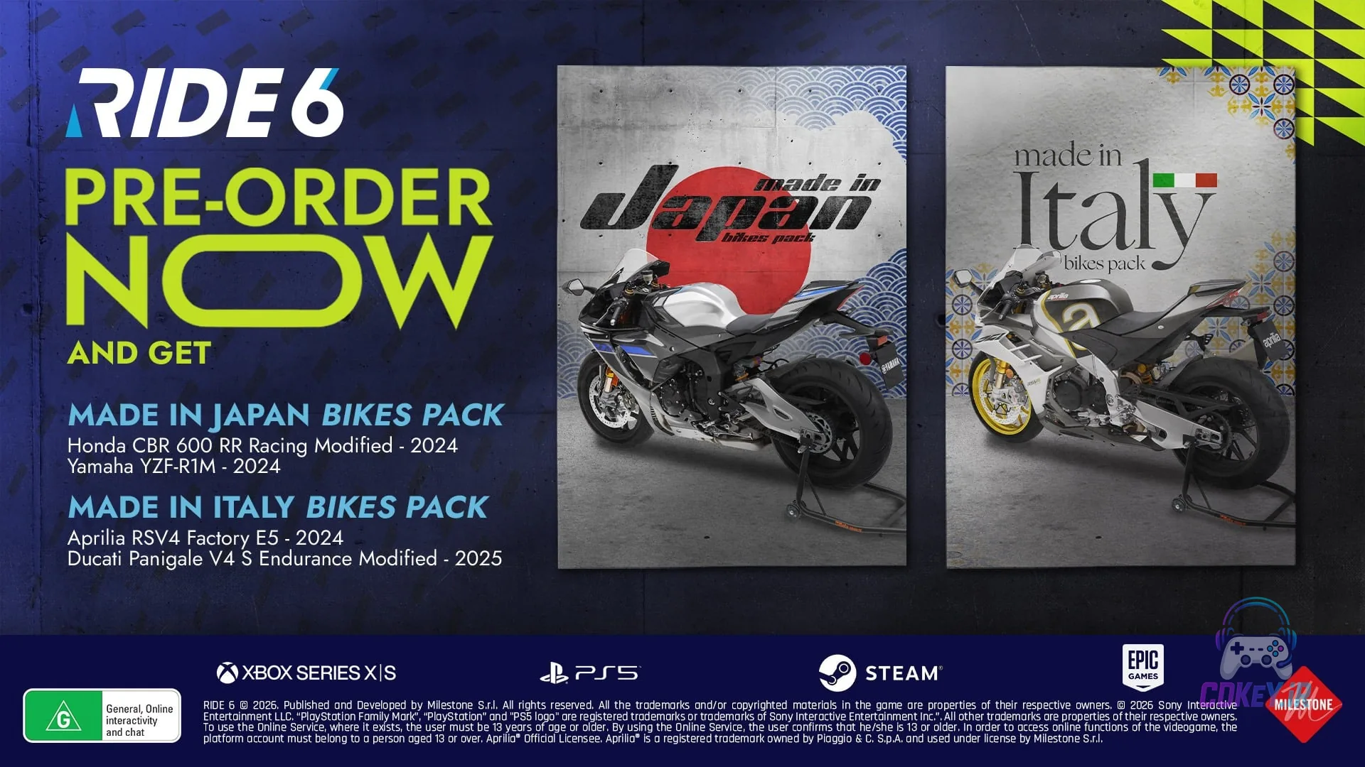 پیش خرید اکانت بازی RIDE 6 برای پلی‌استیشن PS5